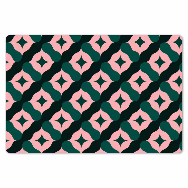 Groen - Roze - Retro - Sterren Placemat vinyl groot 368 -zzsfeer1_Kitchenyeah-website