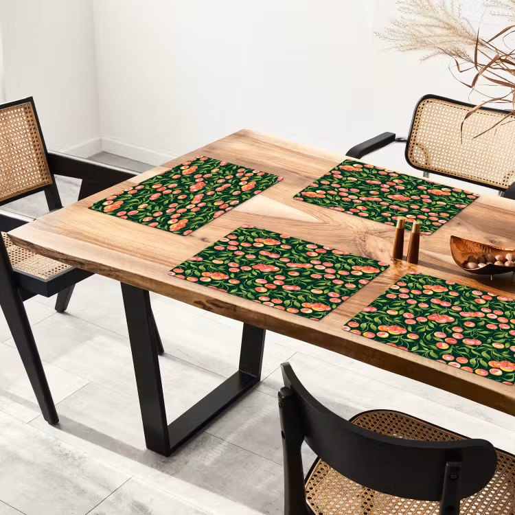 Groen - Rood - Kersen - Bladeren Placemat vinyl groot 368 -zzsfeer4_Kitchenyeah-website
