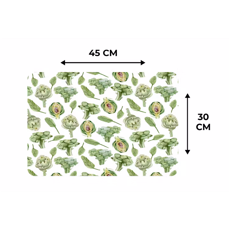 Groene - Groente - Broccoli - Artisjokken Placemat vinyl groot 368 -specs