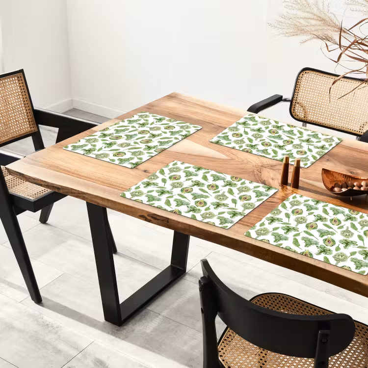 Groene - Groente - Broccoli - Artisjokken Placemat vinyl groot 368 -zzsfeer4_Kitchenyeah-website