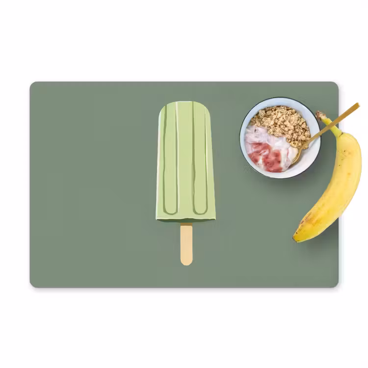 Groen - Waterijsje - Stokje - Illustratie Placemat vinyl groot -zzzproduct_Kitchenyeah-website