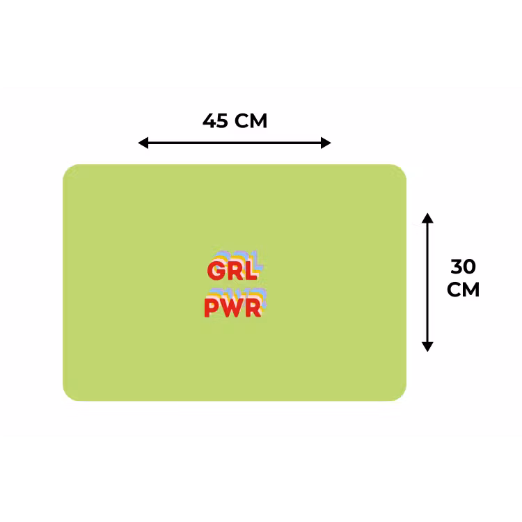 Grl pwr - Groen - Rood - 3D Placemat vinyl groot -specs