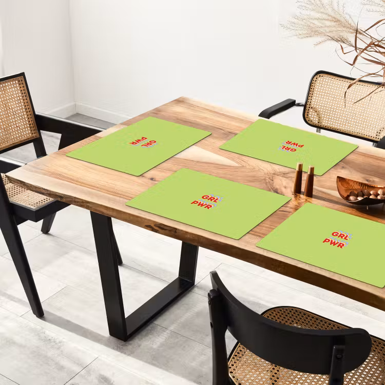 Grl pwr - Groen - Rood - 3D Placemat vinyl groot -zzsfeer4_Kitchenyeah-website