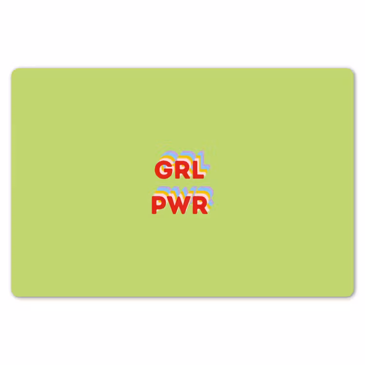 Grl pwr - Groen - Rood - 3D Placemat vinyl groot -zzsfeer1_Kitchenyeah-website