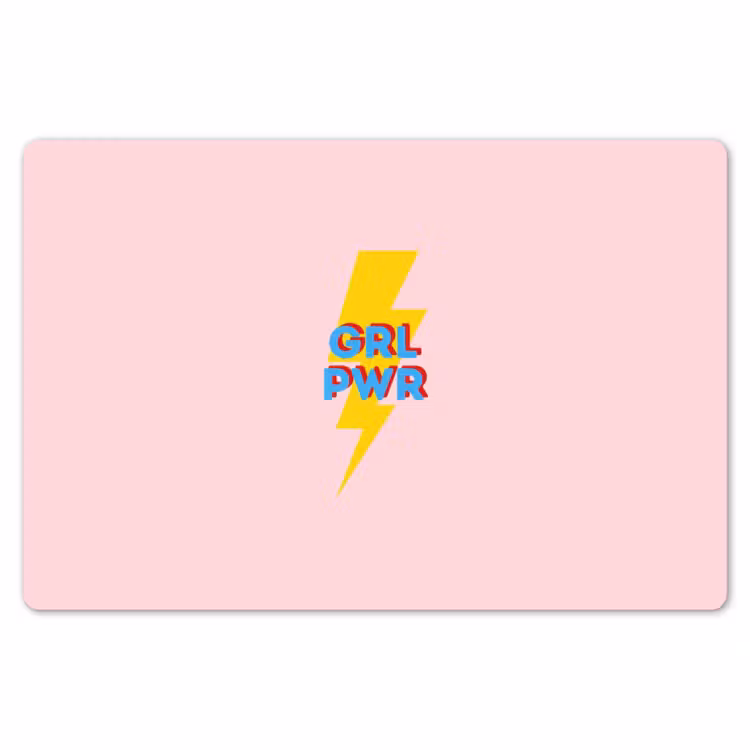 Grl pwr - Bliksem - Roze Placemat vinyl groot -zzsfeer1_Kitchenyeah-website