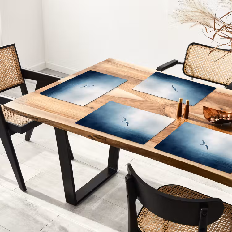 Meeuw - Wit - Zee - Mistig Placemat vinyl groot -zzsfeer4_Kitchenyeah-website