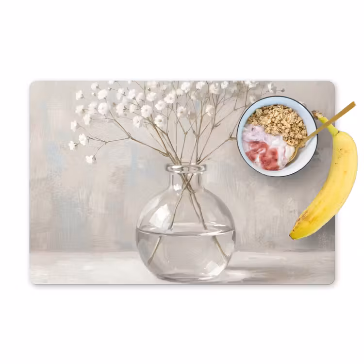 Gipskruid - Vaas - Wit Placemat vinyl groot -zzzproduct_Kitchenyeah-website