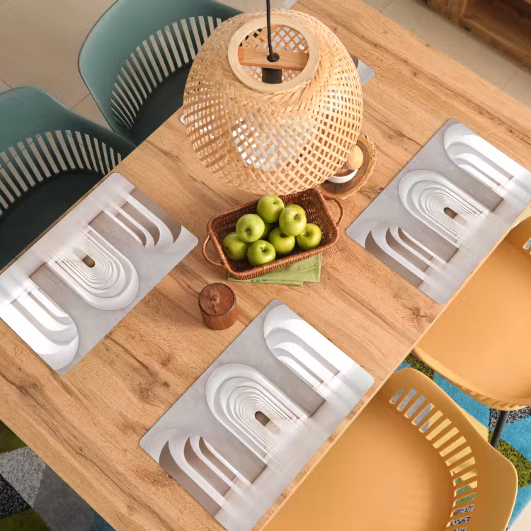 Hal - Bogen - Symmetrisch - Modern Placemat vinyl groot -zzsfeer5_Kitchenyeah-website