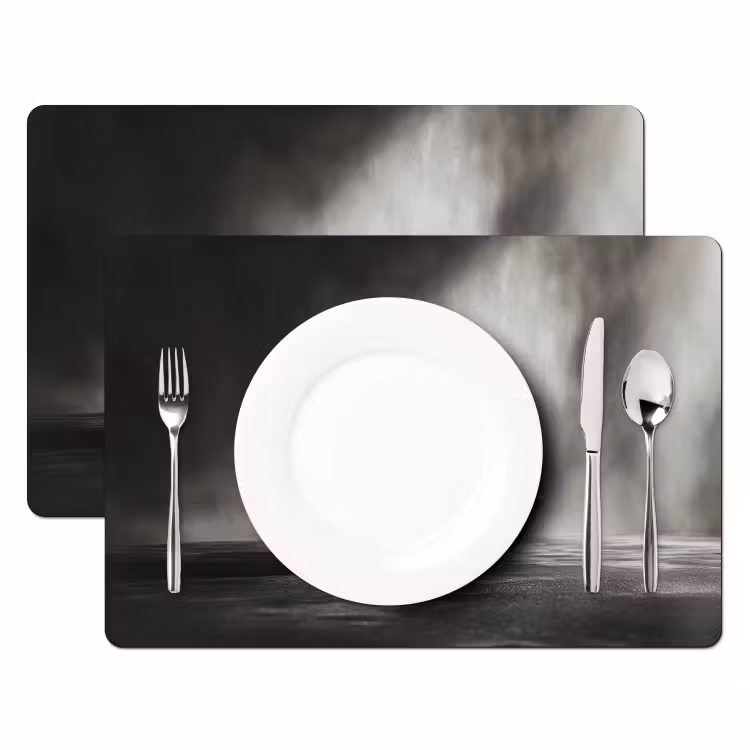 Halter - Gewichten - Zwart Placemat vinyl groot -zzsfeer2_Kitchenyeah-website