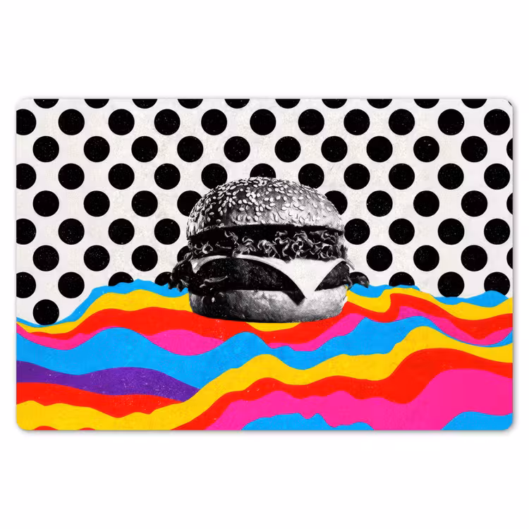 Hamburger - Stippen - Golven - Kleuren Placemat vinyl groot -zzsfeer1_Kitchenyeah-website