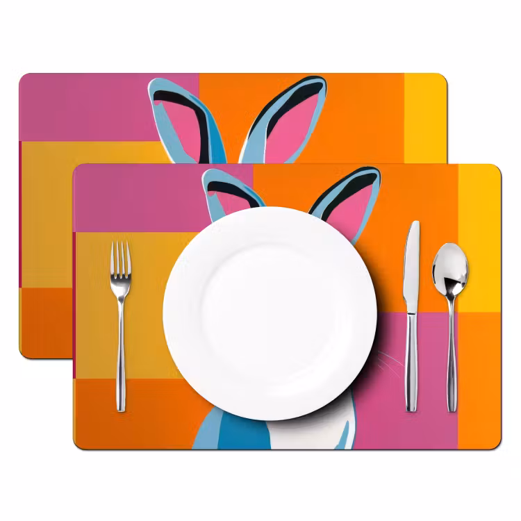 Haas - Kleurvakken - Oren - Roze Placemat vinyl groot -zzsfeer2_Kitchenyeah-website
