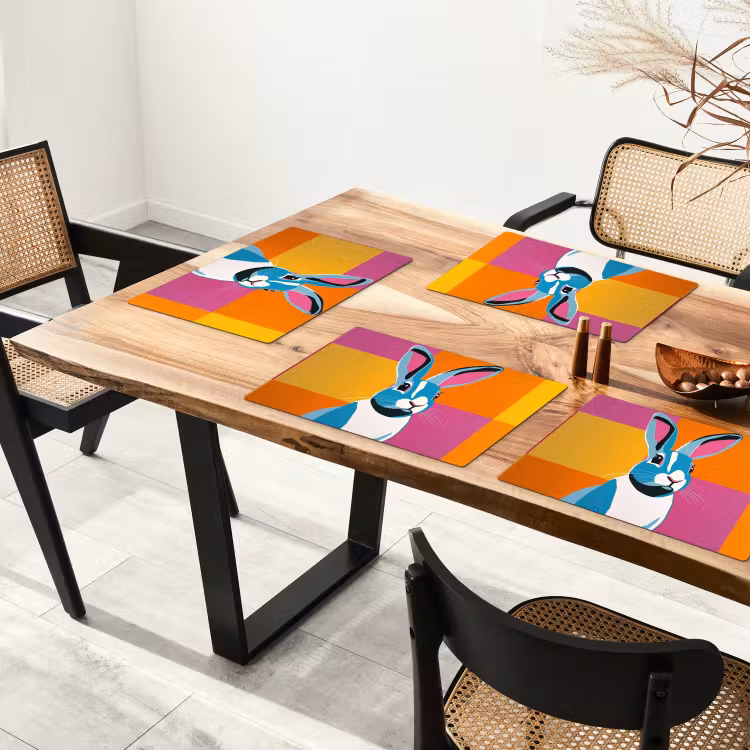 Haas - Kleurvakken - Oren - Roze Placemat vinyl groot -zzsfeer4_Kitchenyeah-website