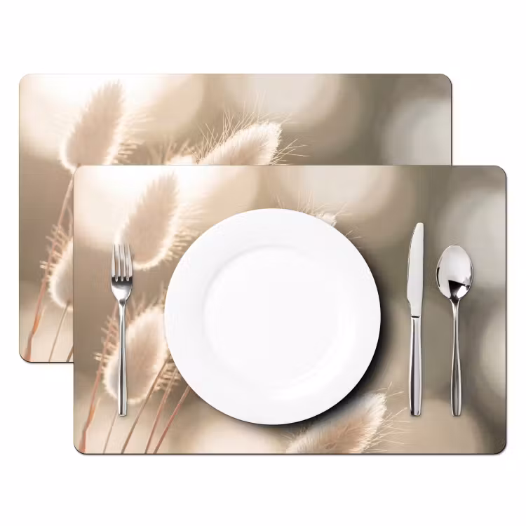 Hazestaartgras - Wit - Zonlicht Placemat vinyl groot -zzsfeer2_Kitchenyeah-website