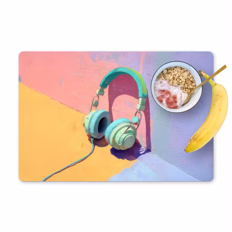 Koptelefoon - Mintgroen - Draad Placemat vinyl groot -zzzproduct_Kitchenyeah-website