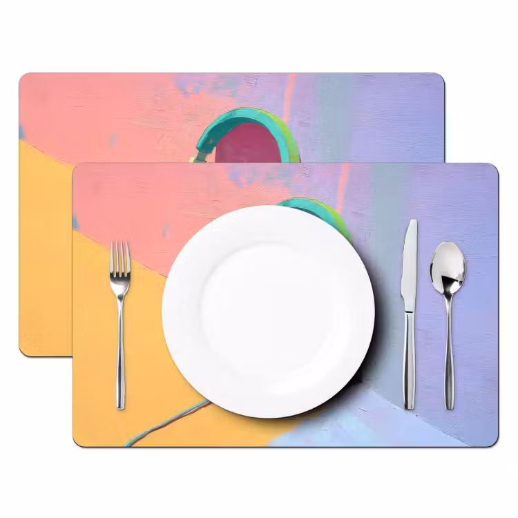 Koptelefoon - Mintgroen - Draad Placemat vinyl groot -zzsfeer2_Kitchenyeah-website