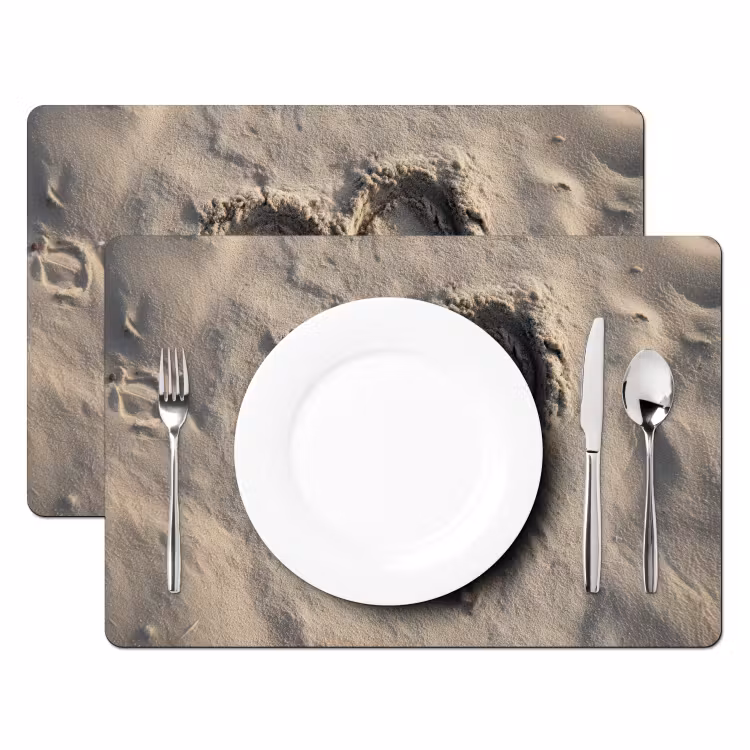 Hartvorm - Getekend - Beige - Zand Placemat vinyl groot -zzsfeer2_Kitchenyeah-website