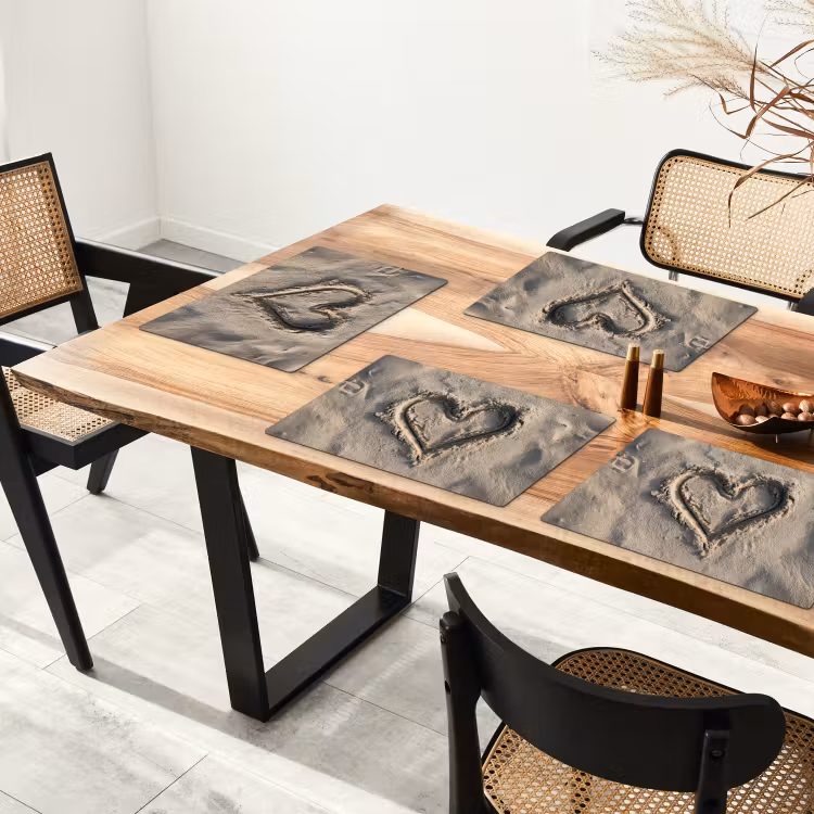 Hartvorm - Getekend - Beige - Zand Placemat vinyl groot -zzsfeer4_Kitchenyeah-website