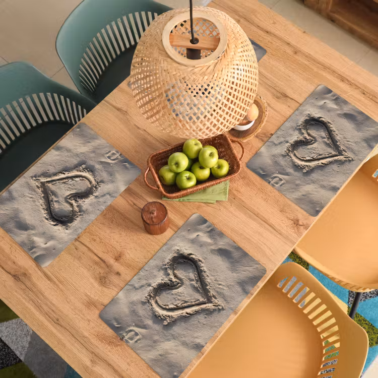 Hartvorm - Getekend - Beige - Zand Placemat vinyl groot -zzsfeer5_Kitchenyeah-website