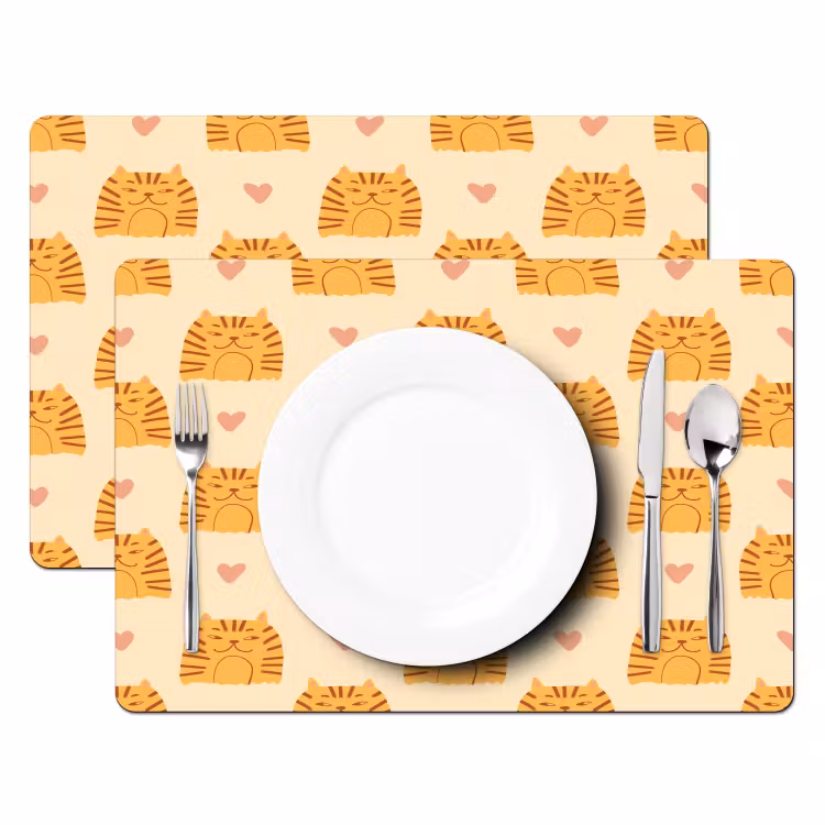 Hartjes - Katten - Strepen - Beige Placemat vinyl groot 368 -zzsfeer2_Kitchenyeah-website