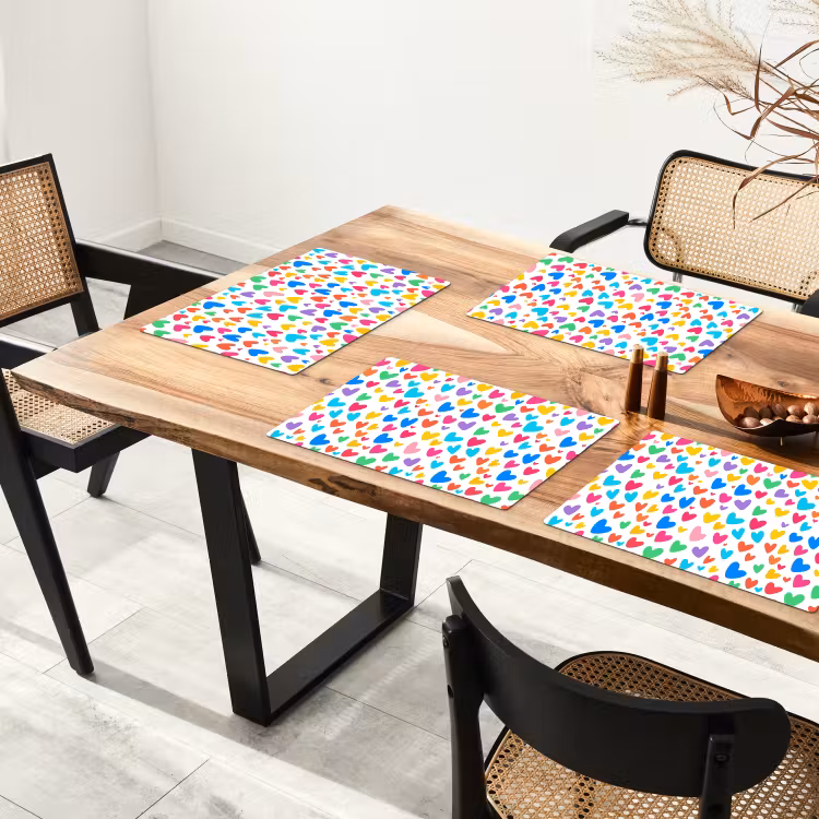 Hartjes - Kleurrijk - Patroon - Levendig Placemat vinyl groot -zzsfeer4_Kitchenyeah-website
