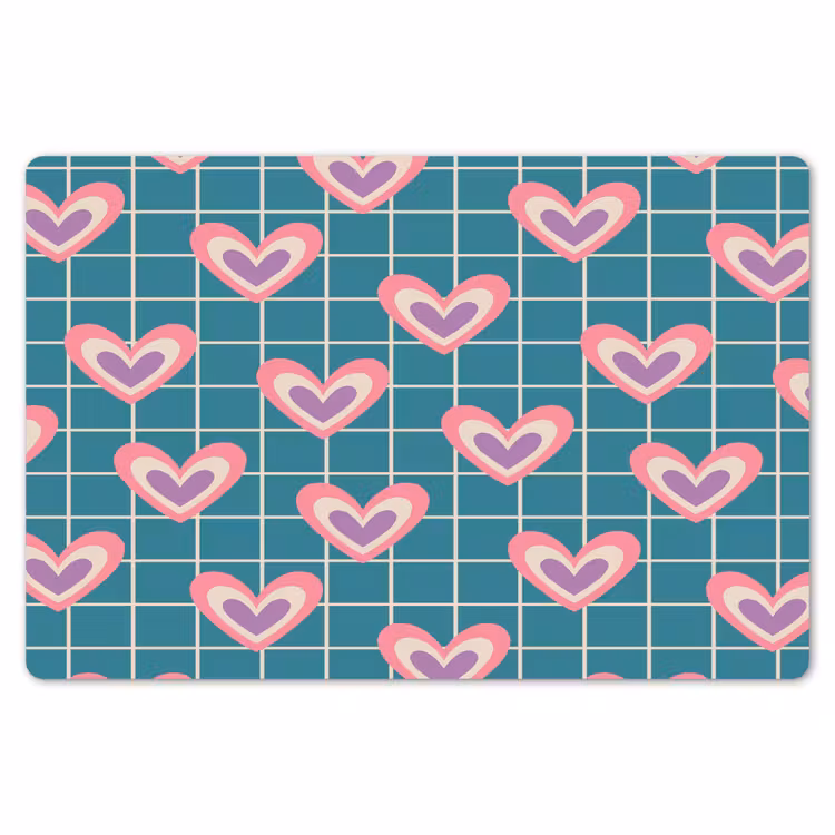 Hartjes - Raster - Patroon - Blauw Placemat vinyl groot 368 -zzsfeer1_Kitchenyeah-website