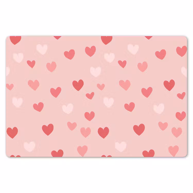 Hartjes - Patroon - Roze - Eenvoudig Placemat vinyl groot -zzsfeer1_Kitchenyeah-website