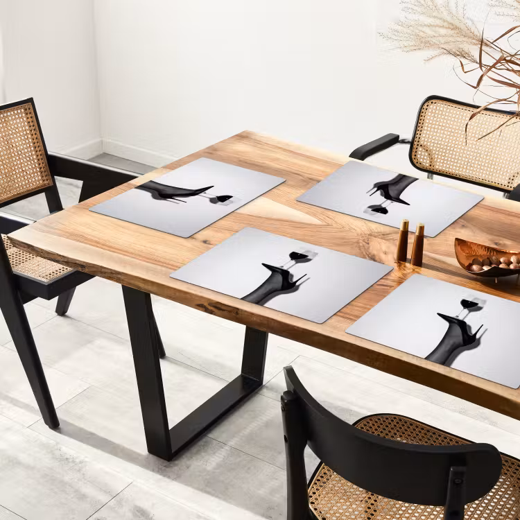 Hak - Wijn - Minimalistisch - Zwart Placemat vinyl groot -zzsfeer4_Kitchenyeah-website