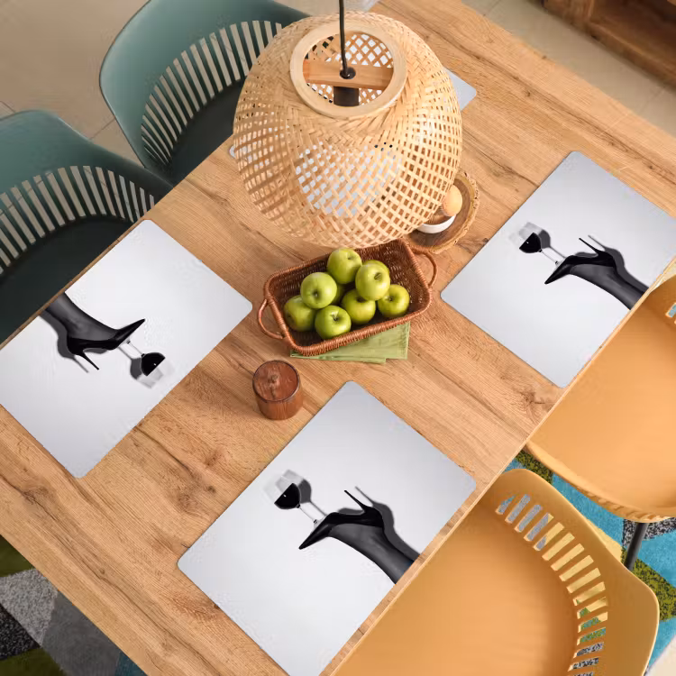 Hak - Wijn - Minimalistisch - Zwart Placemat vinyl groot -zzsfeer5_Kitchenyeah-website