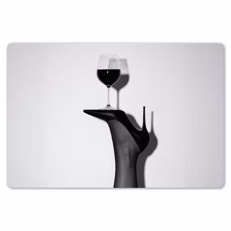 Hak - Wijn - Minimalistisch - Zwart Placemat vinyl groot -zzsfeer1_Kitchenyeah-website