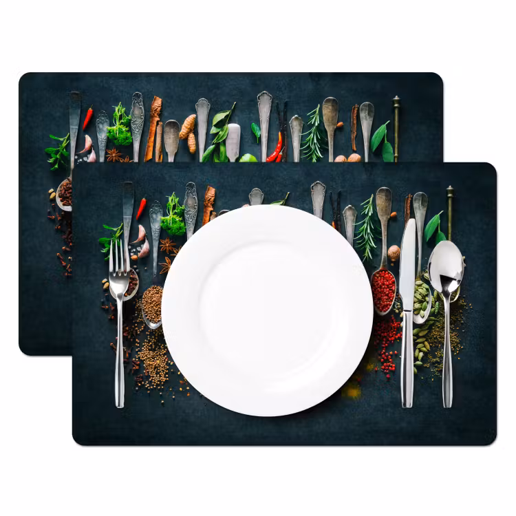 Kruiden - Specerijen - Lepels Placemat vinyl groot -zzsfeer2_Kitchenyeah-website