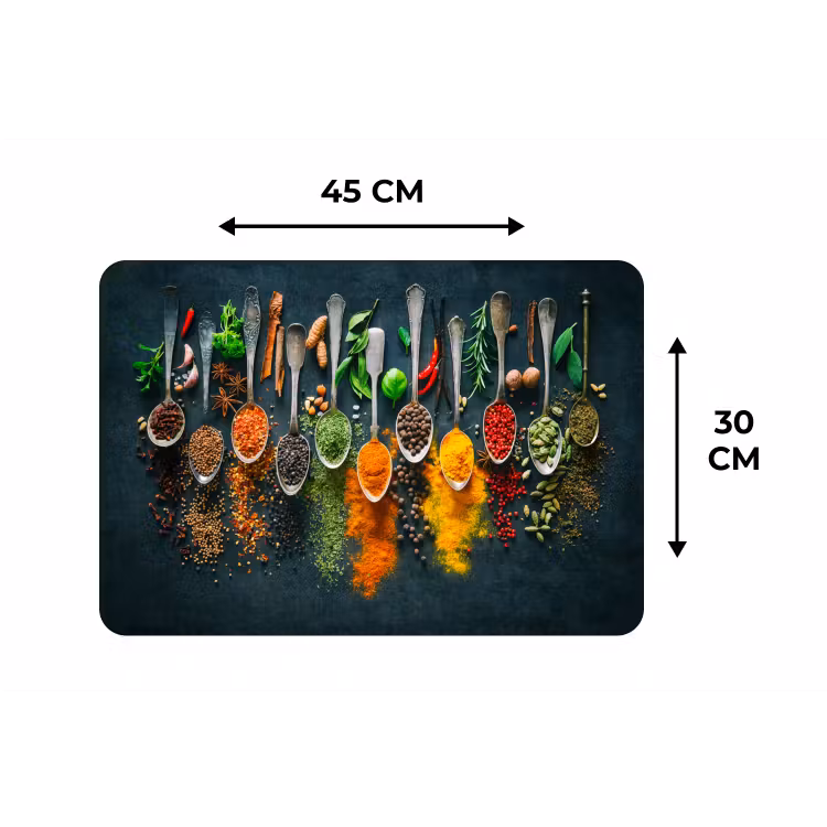Kruiden - Specerijen - Lepels Placemat vinyl groot -specs