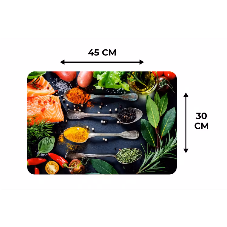 Kruiden - Lepels - Keuken - Specerijen Placemat vinyl groot -specs