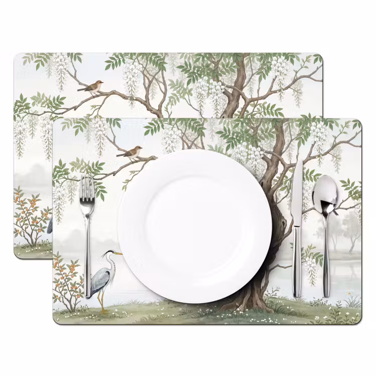 Reiger - Landschap - Groen Placemat vinyl groot -zzsfeer2_Kitchenyeah-website