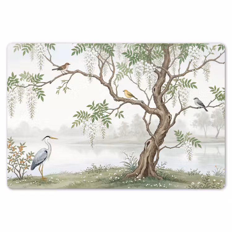 Reiger - Landschap - Groen Placemat vinyl groot -zzsfeer1_Kitchenyeah-website