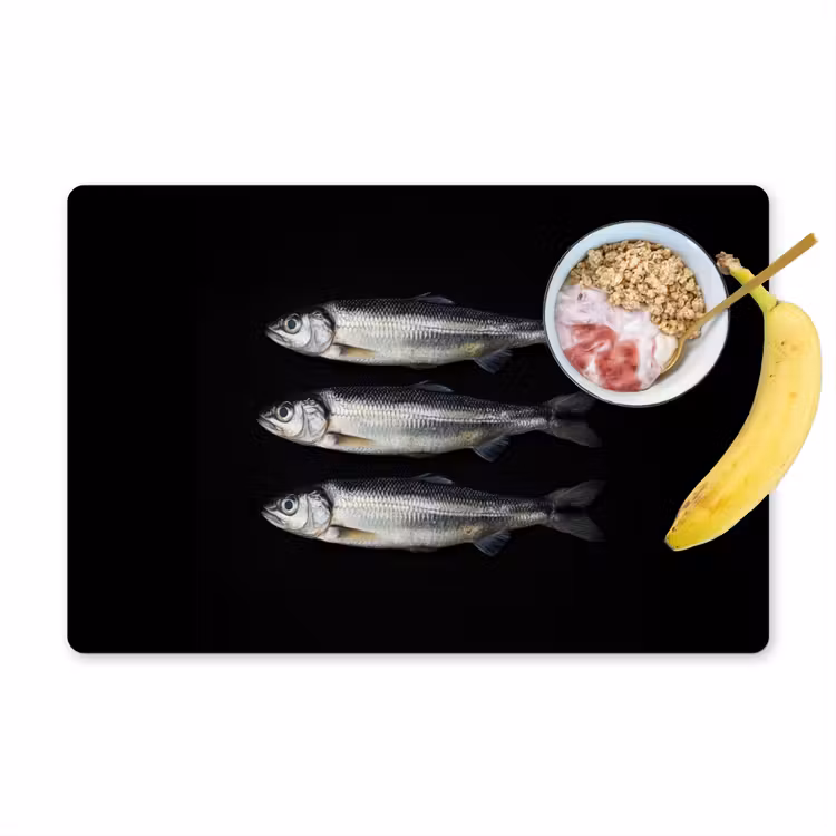 Haring - Vissen - Zwart Placemat vinyl groot -zzzproduct_Kitchenyeah-website