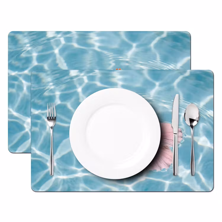 Hibiscus - Water - Roze Placemat vinyl groot -zzsfeer2_Kitchenyeah-website