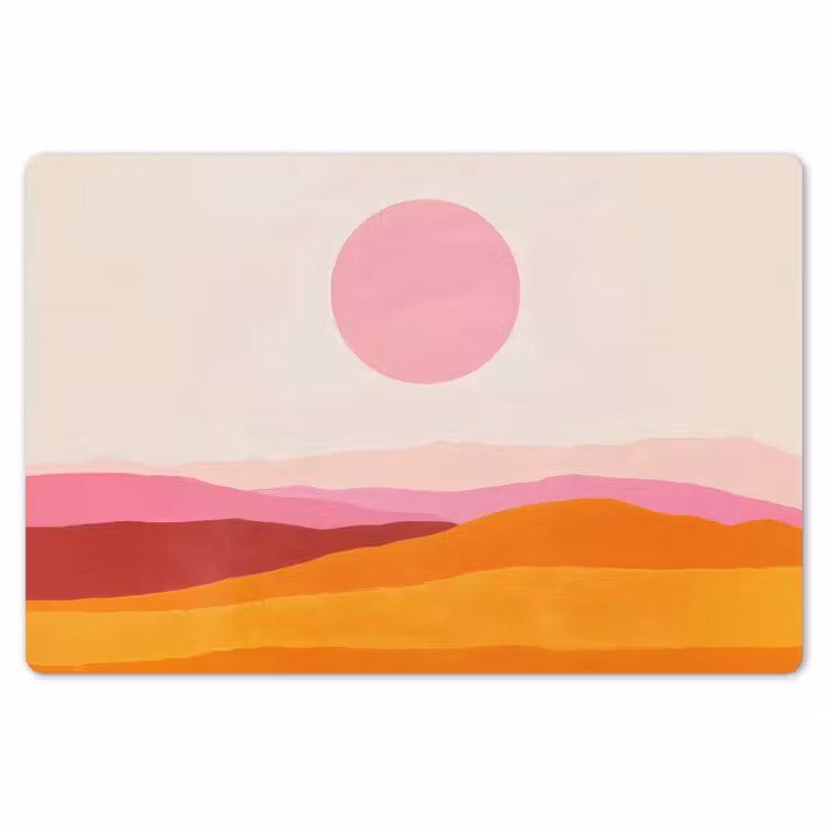 Heuvels - Oranje - Zon - Abstract Placemat vinyl groot -zzsfeer1_Kitchenyeah-website