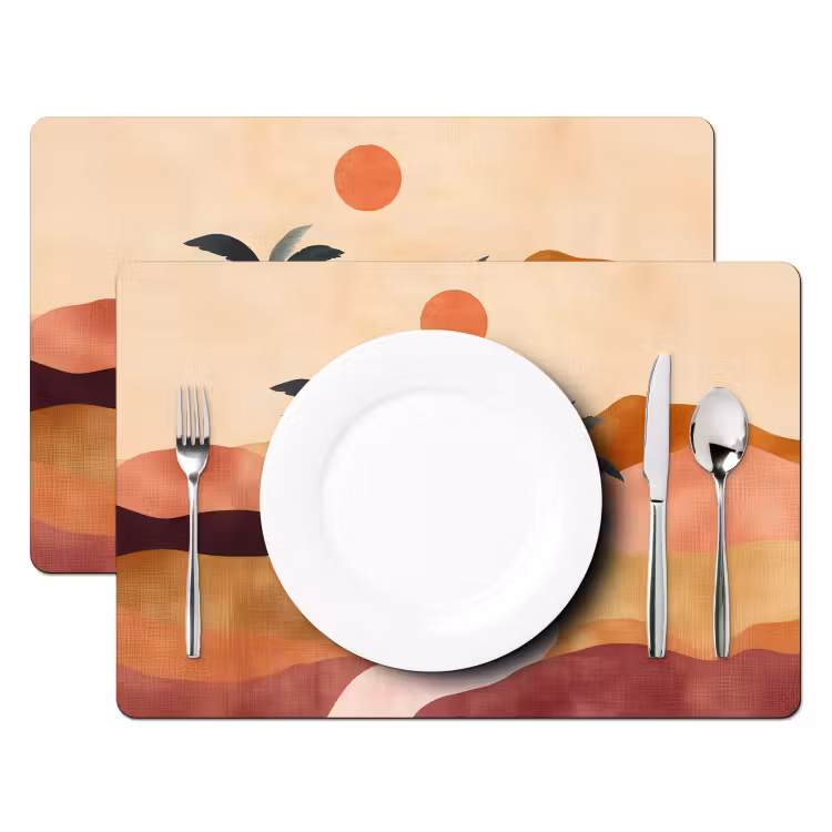 Heuvels - Palmbomen - Abstract Placemat vinyl groot -zzsfeer2_Kitchenyeah-website