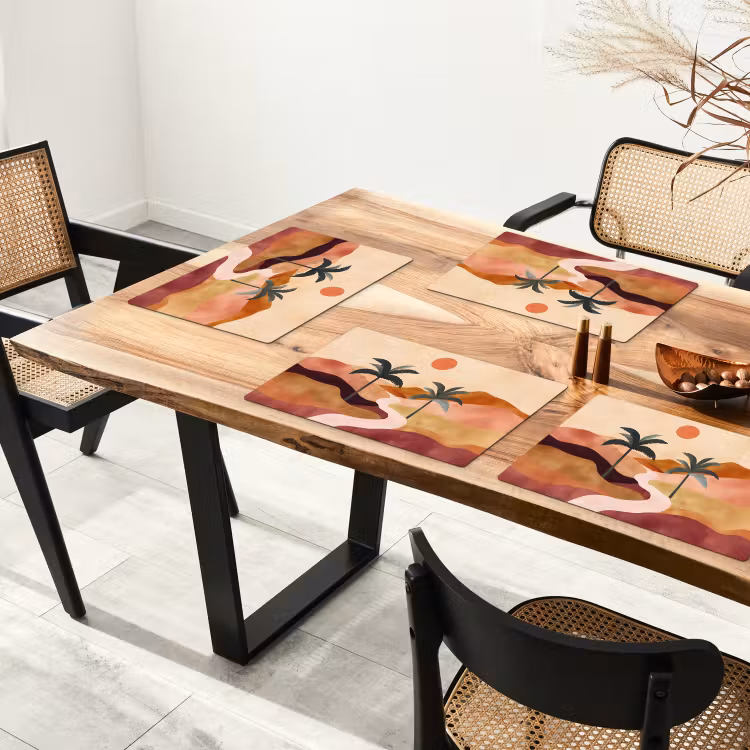 Heuvels - Palmbomen - Abstract Placemat vinyl groot -zzsfeer4_Kitchenyeah-website