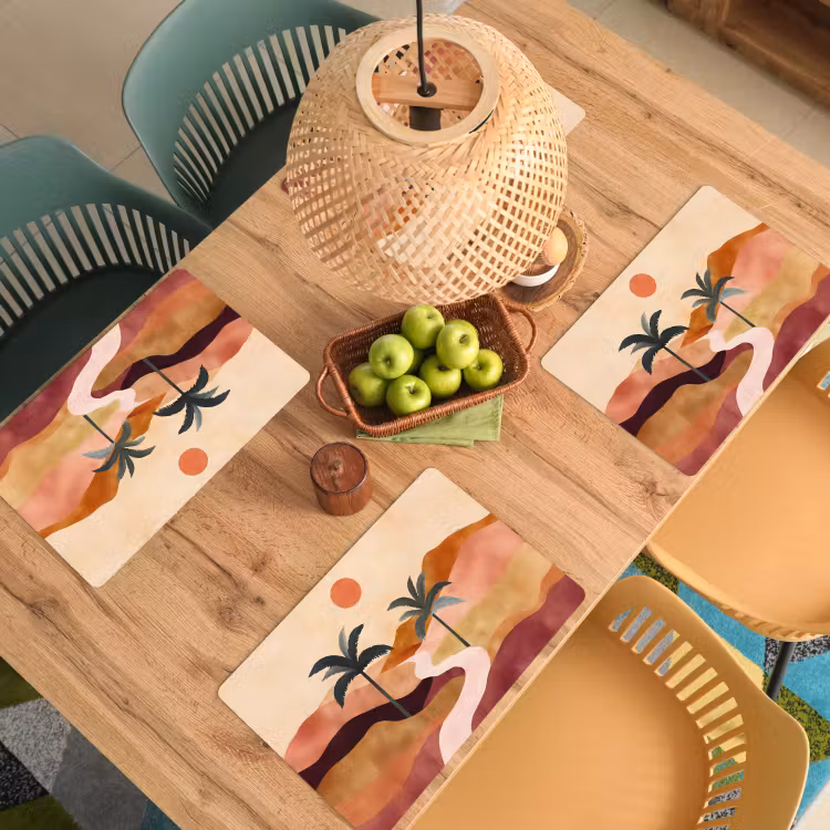 Heuvels - Palmbomen - Abstract Placemat vinyl groot -zzsfeer5_Kitchenyeah-website