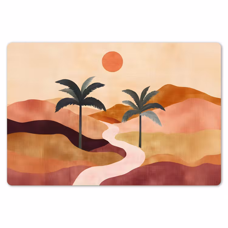 Heuvels - Palmbomen - Abstract Placemat vinyl groot -zzsfeer1_Kitchenyeah-website