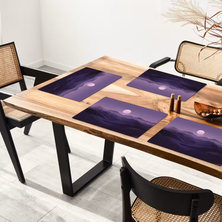 Heuvels - Paars - Mist - Zon Placemat vinyl groot -zzsfeer4_Kitchenyeah-website