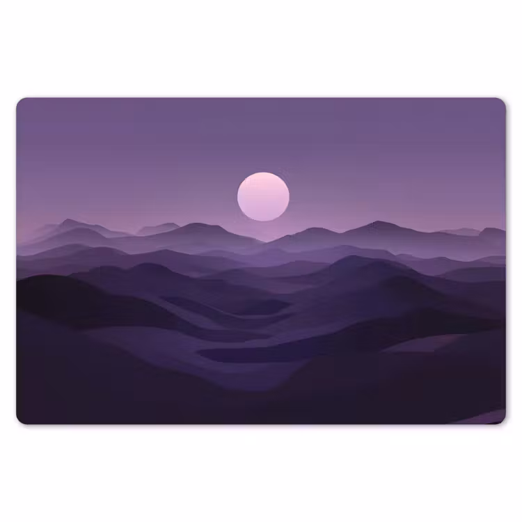 Heuvels - Paars - Mist - Zon Placemat vinyl groot -zzsfeer1_Kitchenyeah-website