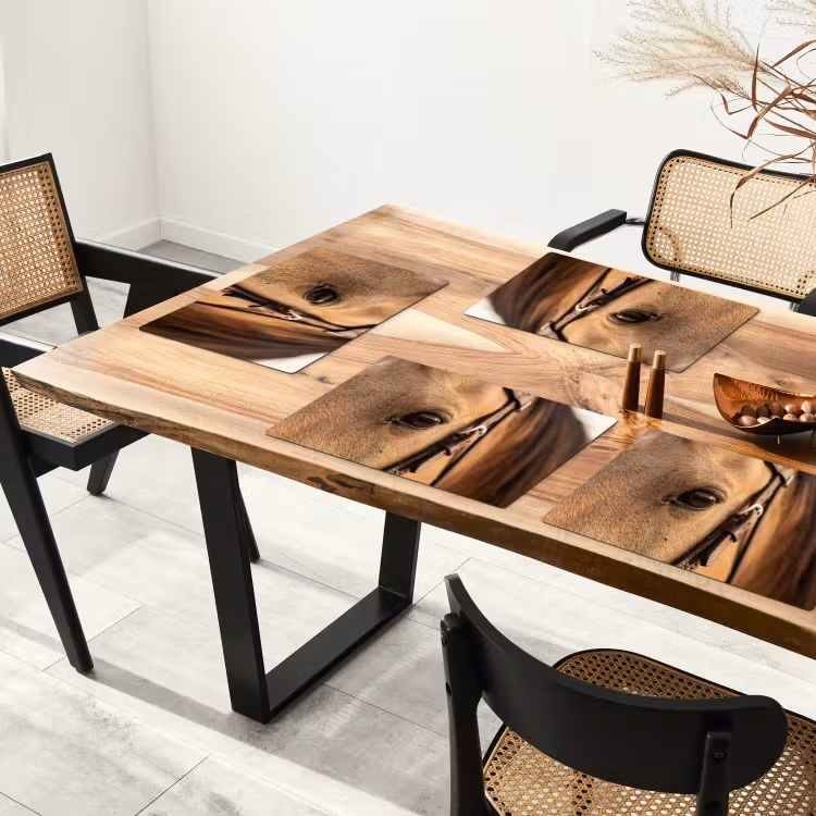 Paard - Oog - Bruin Placemat vinyl groot -zzsfeer4_Kitchenyeah-website