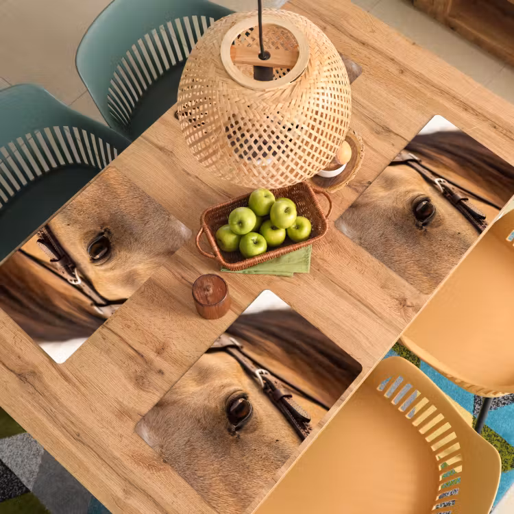 Paard - Oog - Bruin Placemat vinyl groot -zzsfeer5_Kitchenyeah-website
