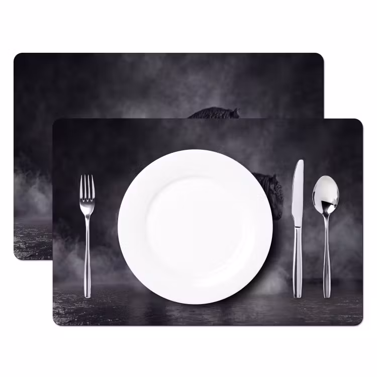 Paard - Magisch - Zwart Placemat vinyl groot -zzsfeer2_Kitchenyeah-website