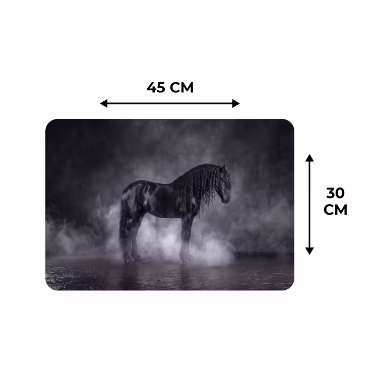 Paard - Magisch - Zwart Placemat vinyl groot -specs
