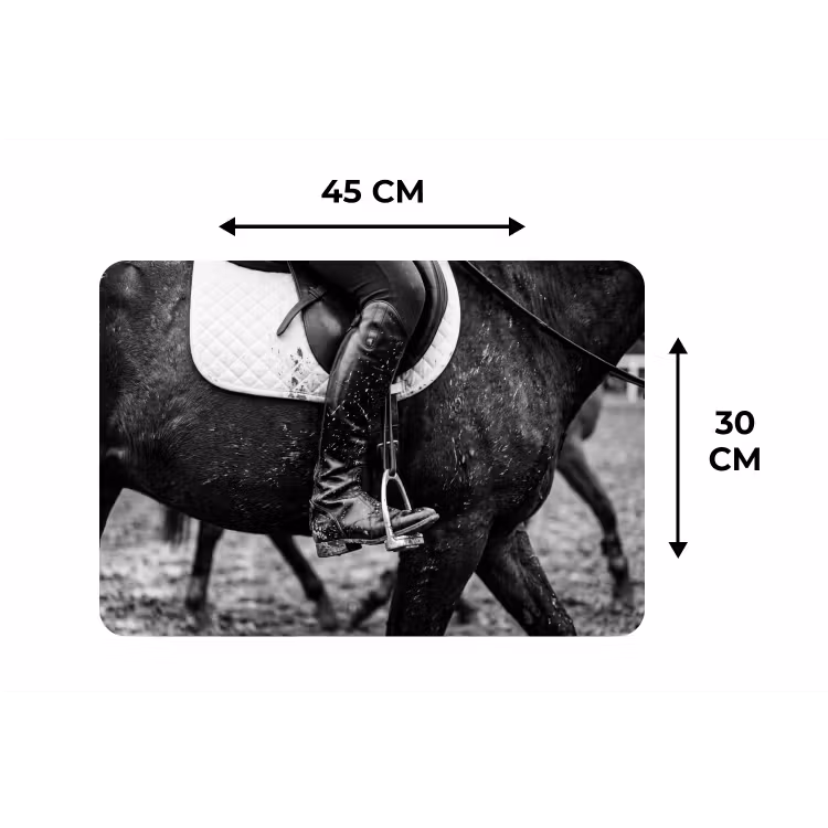 Paard - Sport - Zwart - Wit Placemat vinyl groot -specs