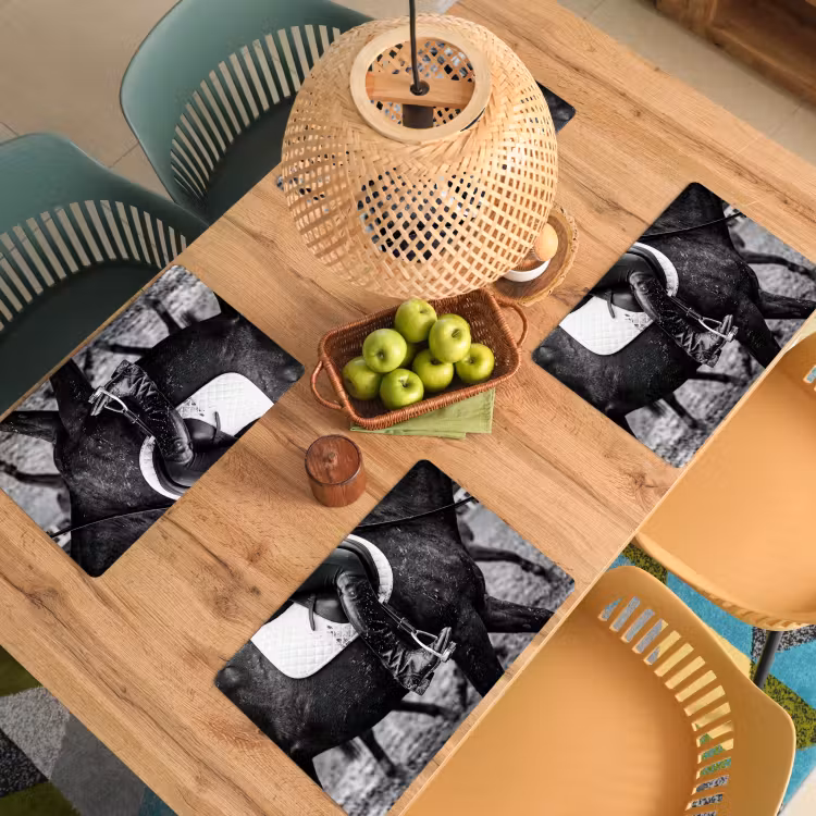 Paard - Sport - Zwart - Wit Placemat vinyl groot -zzsfeer5_Kitchenyeah-website