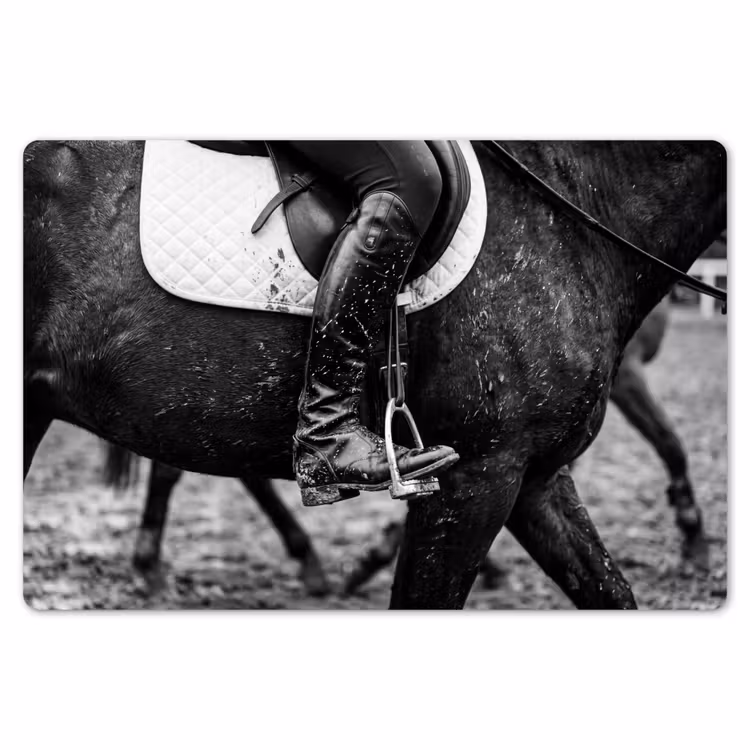 Paard - Sport - Zwart - Wit Placemat vinyl groot -zzsfeer1_Kitchenyeah-website